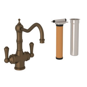 DISCONTINUED-Edwardian Filtration 2-Lever Bar and Food Prep Faucet - English Bronze with Metal Lever Handle | Model Number: U.KIT1469LS-EB-2 - Product Knockout