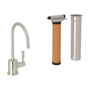 Holborn C-Spout Filter Faucet - Polished Nickel with Metal Lever Handle | Model Number: U.KIT1601L-PN-2 - Product Knockout