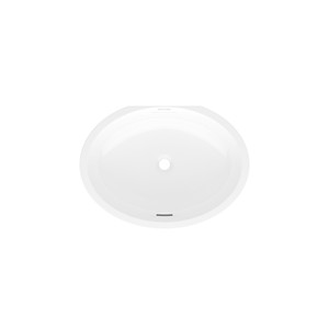 Kaali 65 Oval 25-1/4 Inch Undermount Lavatory Sink in Volcanic Limestone&trade; with Internal Overflow - Gloss White | Model Number: UB-KAA-65-IO - Product Knockout