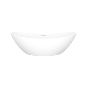 Amalfi 55 Oval 21-5/8 Inch Vessel Lavatory Sink in Volcanic Limestone&trade; without Internal Overflow - Matte White | Model Number: VB-AML55M-SM-NO - Product Knockout