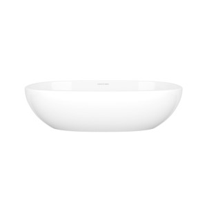 Barcelona 55 Oval 21-1/2 Inch Vessel Lavatory Sink in Volcanic Limestone&trade; with Internal Overflow - Gloss White | Model Number: VB-BAR-55-IO - Product Knockout