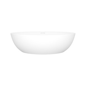 Lavabo ovale en Volcanic Limestone™ avec trop-plein interne  21-5/8" Corvara™ - Blanc mat  | Numéro de modèle: VB-COR55M-SM-IO - Produit épuisé