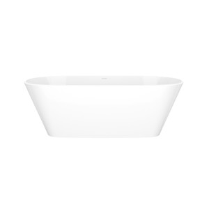 Vetralla 65 Inch X 28-5/8 Inch Freestanding Soaking Bathtub in Volcanic Limestone&trade; with No Overflow Hole - Gloss White | Model Number: VE2-N-SW-NO - Product Knockout