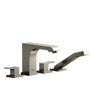 Zendo™ 4-Hole Deck Mount Tub Filler - Brushed Nickel | Model Number: ZO12BN