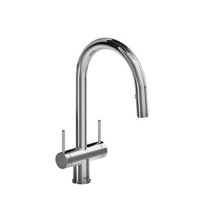 Riobel Azure™ Two Handle Pull-Down Kitchen Faucet With C-Spout