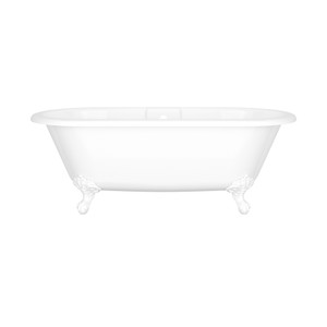 Cheshire 69" x 31" Freestanding Soaking Bathtub - Standard White (Gloss) | Model Number: CHE-N-SW-OF+FT-CHE-SW