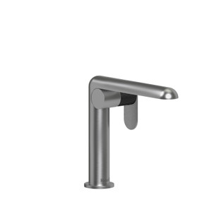 Ciclo Single Hole Bathroom Faucet - Brushed Chrome and Black with Lined Lever Handles | Model Number: CIS00LNBCBK-05 - Product Knockout