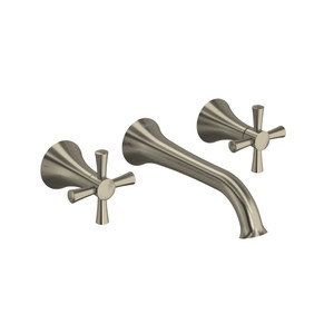 DISCONTINUED Edge Wall Mount Lavatory Faucet - Brushed Nickel | Model Number: ED03+BN-05