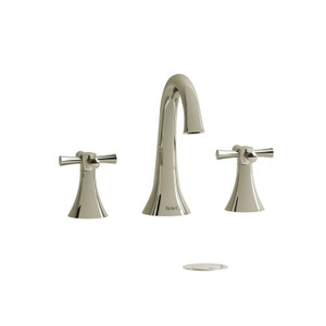 DISCONTINUED-Edge Widespread Lavatory Faucet .5 GPM - Polished Nickel with Cross Handles | Model Number: ED08+PN-05 - Product Knockout