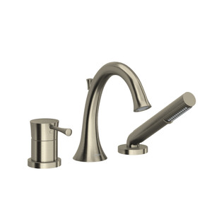 Edge 3-Piece Deck-Mount Tub Filler With Hand Shower PEX - Brushed Nickel | Model Number: ED10BN-SPEX - Product Knockout