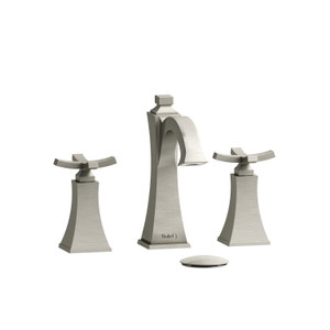 Eiffel Widespread Bathroom Faucet - Brushed Nickel with Cross Handles | Model Number: EF08+BN-05 - Product Knockout