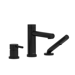 DISCONTINUED 3-piece deck-mount tub filler with handshower - Black | Model Number: GS10BK