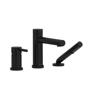 DISCONTINUED 3-piece Type P (pressure balance) deck-mount tub filler With Handshower - Black | Model Number: GS16BK