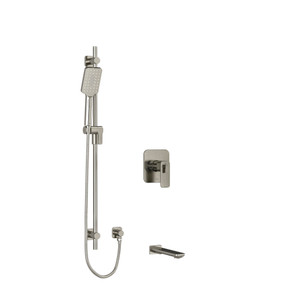 DISCONTINUED-Equinox 1/2 Inch 2-Way Type T/P (Thermostatic/Pressure Balance) Coaxial System With Spout And Hand Shower Rail - Brushed Nickel | Model Number: KIT1244EQBN - Product Knockout