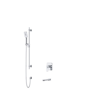 DISCONTINUED Equinox 1/2 Inch 2-Way Type T/P (Thermostatic/Pressure Balance) Coaxial System With Spout And Hand Shower Rail - Chrome | Model Number: KIT1244EQC-EX
