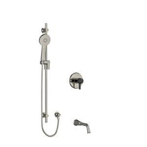 DISCONTINUED Shower Kit 1244 - Polished Nickel/Black | Model Number: KIT1244MMRDJPNBK-EX