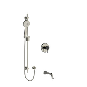 DISCONTINUED Shower Kit 1244 - Polished Nickel/Black | Model Number: KIT1244MMRDLPNBK-EX
