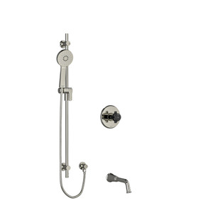 DISCONTINUED Shower Kit 1244 - Polished Nickel/Black | Model Number: KIT1244MMRDXPNBK-SPEX