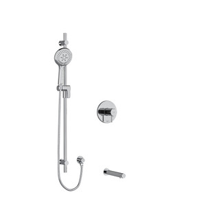 Système coaxial avec bec et douchette sur rail (thermostatique/pression équilibrée) de 1,2" à 2 voies type T/P Pallace - Chrome  | Numéro de modèle: KIT1244PATMC-EX - Produit épuisé