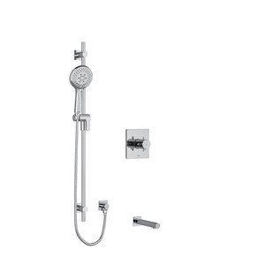 DISCONTINUED Pallace 1/2 Inch 2-Way Type T/P (Thermostatic/Pressure Balance) Coaxial System With Spout And Hand Shower Rail - Chrome | Model Number: KIT1244PATQ+C-EX