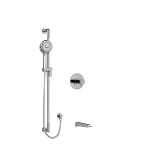 DISCONTINUED-Parabola 1/2 Inch 2-Way Type T/P (Thermostatic/Pressure Balance) Coaxial System With Spout And Hand Shower Rail - Chrome | Model Number: KIT1244PBC-EX - Product Knockout