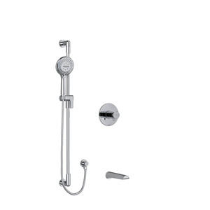 DISCONTINUED-Parabola 1/2 Inch 2-Way Type T/P (Thermostatic/Pressure Balance) Coaxial System With Spout And Hand Shower Rail - Chrome | Model Number: KIT1244PBC-SPEX - Product Knockout