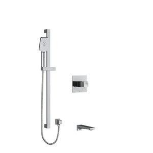 DISCONTINUED Reflet 1/2 Inch 2-Way Type T/P (Thermostatic/Pressure Balance) Coaxial System With Spout And Hand Shower Rail - Chrome | Model Number: KIT1244RFC-SPEX
