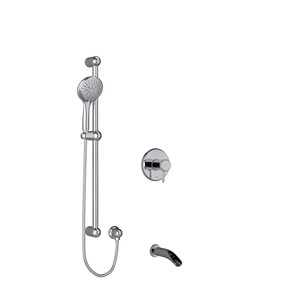 Retro 1/2 Inch 2-Way Type T/P (Thermostatic/Pressure Balance) Coaxial System With Spout And Hand Shower Rail - Chrome | Model Number: KIT1244RTC-EX - Product Knockout
