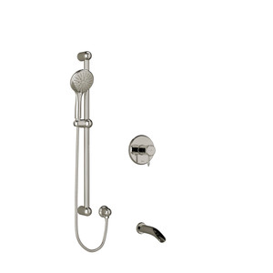 DISCONTINUED-Retro 1/2 Inch 2-Way Type T/P (Thermostatic/Pressure Balance) Coaxial System With Spout And Hand Shower Rail - Polished Nickel | Model Number: KIT1244RTPN-SPEX - Product Knockout