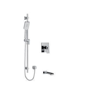 DISCONTINUED-Zendo 1/2 Inch 2-Way Type T/P (Thermostatic/Pressure Balance) Coaxial System With Spout And Hand Shower Rail - Chrome | Model Number: KIT1244ZOTQC - Product Knockout