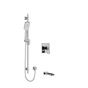 DISCONTINUED Zendo 1/2 Inch 2-Way Type T/P (Thermostatic/Pressure Balance) Coaxial System With Spout And Hand Shower Rail - Chrome | Model Number: KIT1244ZOTQC-SPEX