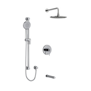 DISCONTINUED-Premium Type T/P (Thermostatic/Pressure Balance) 1/2 Inch Coaxial 3-Way System With Hand Shower Rail Shower Head And Spout - Chrome | Model Number: KIT1345C - Product Knockout