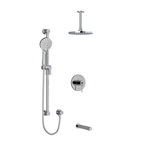 DISCONTINUED CS Type T/P (Thermostatic/Pressure Balance) 1/2 Inch Coaxial 3-Way System With Hand Shower Rail Shower Head And Spout - Chrome | Model Number: KIT1345CSTMC-6