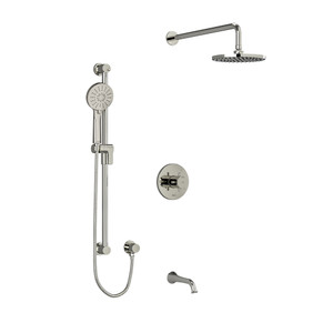 DISCONTINUED-Edge Shower Kit 1345 - Polished Nickel with Cross Handles | Model Number: KIT1345EDTM+PN-6 - Product Knockout