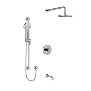 Edge Type T/P (Thermostatic/Pressure Balance) 1/2 Inch Coaxial 3-Way System With Hand Shower Rail Shower Head And Spout - Chrome | Model Number: KIT1345EDTMC-6-SPEX - Product Knockout
