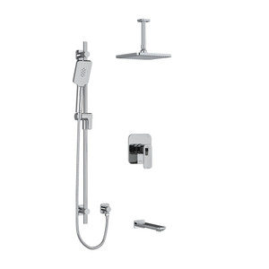 DISCONTINUED Equinox Type T/P (Thermostatic/Pressure Balance) 1/2 Inch Coaxial 3-Way System With Hand Shower Rail Shower Head And Spout - Chrome | Model Number: KIT1345EQC-6