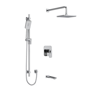 Equinox Type T/P (Thermostatic/Pressure Balance) 1/2 Inch Coaxial 3-Way System With Hand Shower Rail Shower Head And Spout - Chrome | Model Number: KIT1345EQC-6-EX - Product Knockout