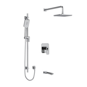 DISCONTINUED-Equinox Type T/P (Thermostatic/Pressure Balance) 1/2 Inch Coaxial 3-Way System With Hand Shower Rail Shower Head And Spout - Chrome | Model Number: KIT1345EQC-6-SPEX - Product Knockout