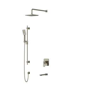 DISCONTINUED Equinox Type T/P (Thermostatic/Pressure Balance) 1/2 Inch Coaxial 3-Way System With Hand Shower Rail Shower Head And Spout - Brushed Nickel | Model Number: KIT1345EQBN-EX