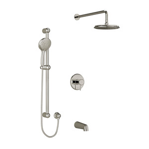 Georgian Type T/P (Thermostatic/Pressure Balance) 1/2 Inch Coaxial 3-Way System With Hand Shower Rail Shower Head And Spout - Polished Nickel | Model Number: KIT1345GNPN-EX - Product Knockout