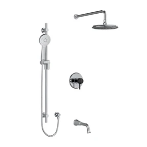 DISCONTINUED Shower Kit 1345 - Chrome/Black | Model Number: KIT1345MMRDLCBK