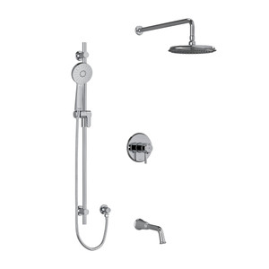 DISCONTINUED-Momenti Type T/P (Thermostatic/Pressure Balance) 1/2 Inch Coaxial 3-Way System With Hand Shower Rail Shower Head And Spout - Chrome with Lever Handles | Model Number: KIT1345MMRDLC-SPEX - Product Knockout