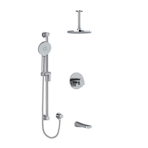 Ode Type T/P (Thermostatic/Pressure Balance) 1/2 Inch Coaxial 3-Way System With Hand Shower Rail Shower Head And Spout - Chrome | Model Number: KIT1345ODC-6 - Product Knockout