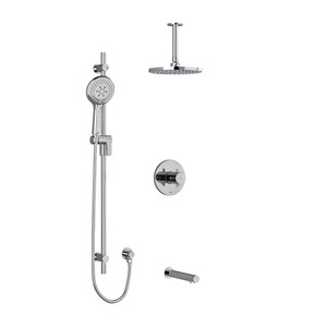 DISCONTINUED Pallace Type T/P (Thermostatic/Pressure Balance) 1/2 Inch Coaxial 3-Way System With Hand Shower Rail Shower Head And Spout - Chrome | Model Number: KIT1345PATM+C-6