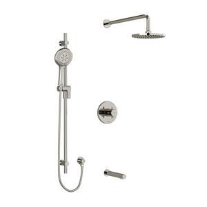 DISCONTINUED Pallace Type T/P (Thermostatic/Pressure Balance) 1/2 Inch Coaxial 3-Way System With Hand Shower Rail Shower Head And Spout - Polished Nickel | Model Number: KIT1345PATM+PN-EX