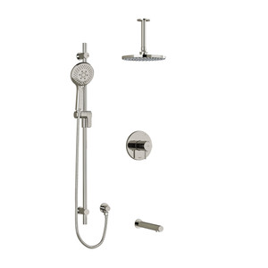 DISCONTINUED Pallace Type T/P (Thermostatic/Pressure Balance) 1/2 Inch Coaxial 3-Way System With Hand Shower Rail Shower Head And Spout - Polished Nickel | Model Number: KIT1345PATMPN-6