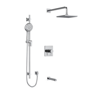 Pallace Type T/P (Thermostatic/Pressure Balance) 1/2 Inch Coaxial 3-Way System With Hand Shower Rail Shower Head And Spout - Chrome | Model Number: KIT1345PATQC - Product Knockout