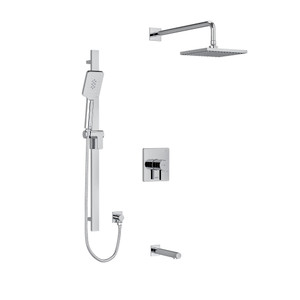 DISCONTINUED-Profile Type T/P (Thermostatic/Pressure Balance) 1/2 Inch Coaxial 3-Way System With Hand Shower Rail Shower Head And Spout - Chrome | Model Number: KIT1345PFTQC-6-SPEX - Product Knockout