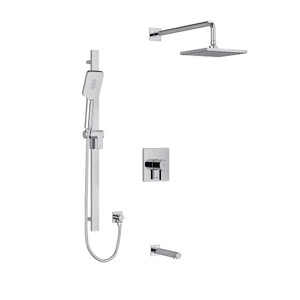 Profile Type T/P (Thermostatic/Pressure Balance) 1/2 Inch Coaxial 3-Way System With Hand Shower Rail Shower Head And Spout - Chrome | Model Number: KIT1345PFTQC-EX - Product Knockout