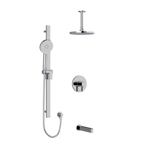 DISCONTINUED Paradox Type T/P (Thermostatic/Pressure Balance) 1/2 Inch Coaxial 3-Way System With Hand Shower Rail Shower Head And Spout - Chrome | Model Number: KIT1345PXTMC-6